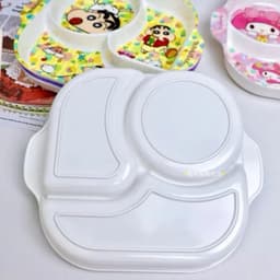 Khay ăn chia ngăn cho bé, Đĩa ăn hoạt hình cho trẻ em hello kitty -cinnamoroll - kuromi - doremon đáng yêu an toàn 8