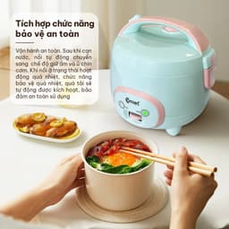 Nồi cơm điện 1,2L nắp gài COMET CM8002, lòng nồi chống dính, dành cho 3-4 người ăn [NEW 2026] 8
