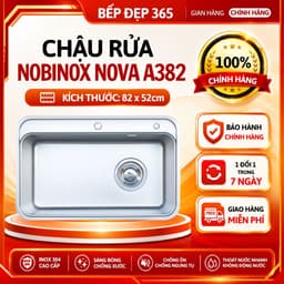 CHẬU RỬA BÁT 1 HỐ NOBINOX NOVA A382 | KÍCH THƯỚC 82 X 52 CM | HÀNG CHÍNH HÃNG 1