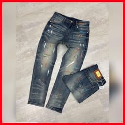 JEAN NAM HỌA TIẾT,SỰ KẾT HỢP CỰC CHẤT GIỮA HỌA TIẾT VẨY SƠN VÀ PHỐI RÁCH,LÊN FORM CHUẨN,CÂN MỌI OUTFIT QJ-5091 VIC 1