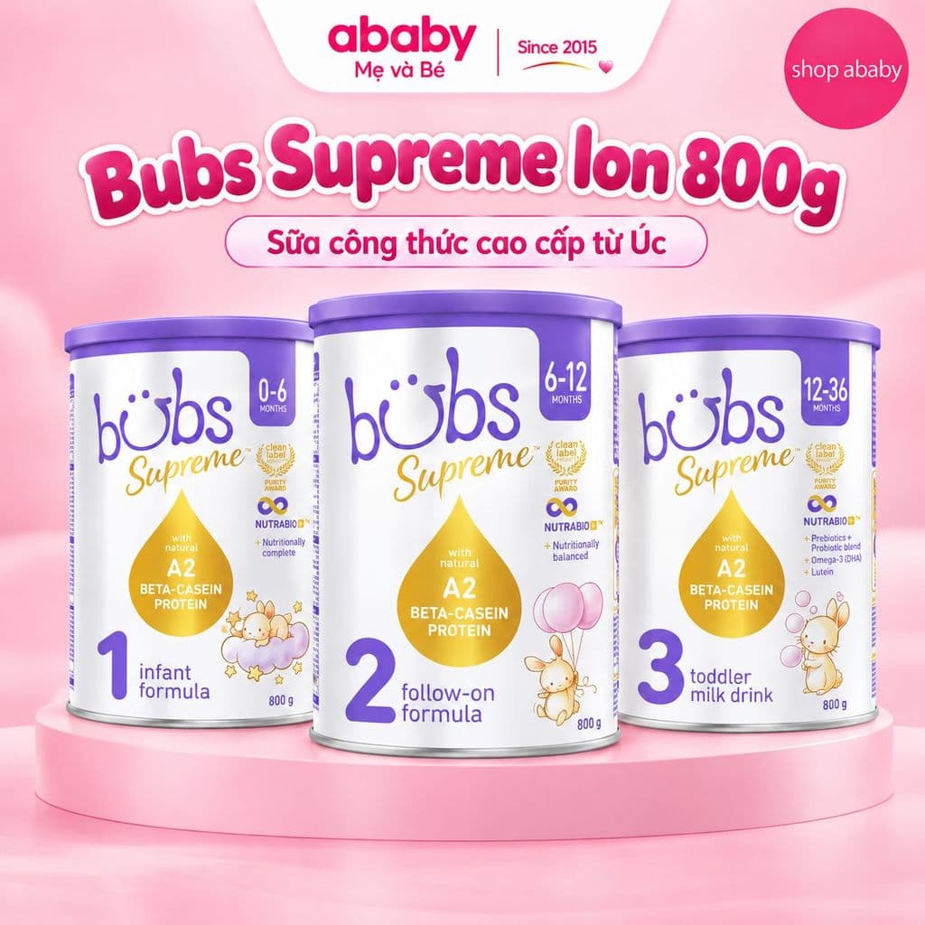 [DATE 2028] Sữa Bubs Supreme Nhập Khẩu Hộp 800g Bổ Sung Dinh Dưỡng Hỗ Trợ Tiêu Hóa Phát Triển Toàn Diện