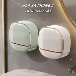Hộp đựng xà phòng không có lỗ lật gắn tường có hộp thoát nước, hộp đựng xà phòng thoát nước phòng tắm 2