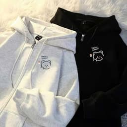 Áo Khoác Hoodie Zip From Rộng APT Unisex In Hình Cute Áo Khoác Nỉ Bông Có Mũ Nam Nữ Đều Mặc Được 8