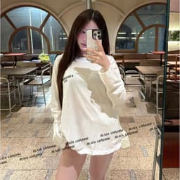 Áo Thun phông Tay Dài STRESSMAMA SPRINGSUMMER 2026 logo l66 in 5D boxy dáng rộng nam nữ streetwear LONGSLEEVE AM124 6