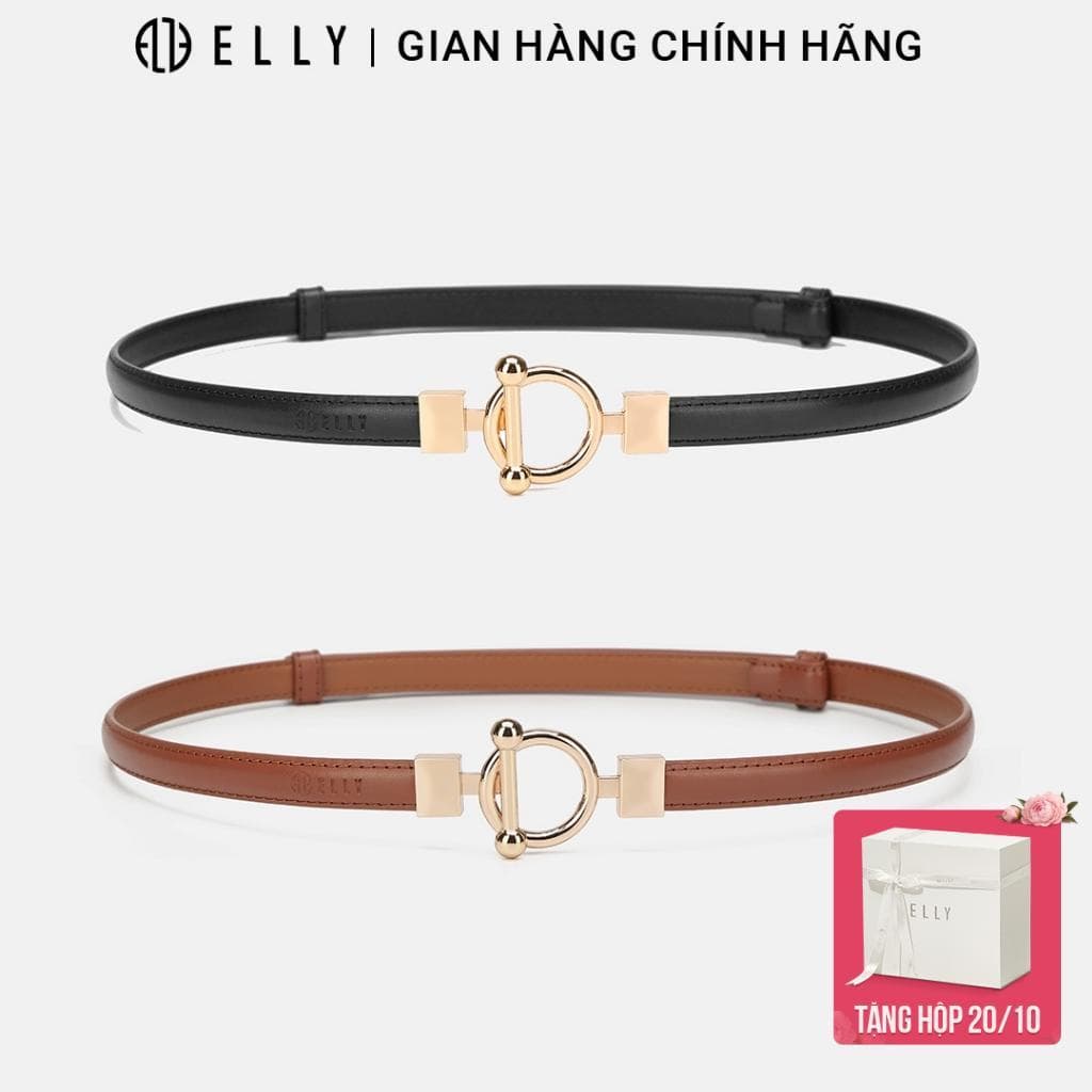 Thắt lưng nữ ELLY ED67 khóa chốt da thật cao cấp dây nịt nữ thời trang chính hãng