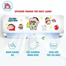 Sticker trang trí máy lạnh chất liệu decal siêu nét, siêu bền, chống nước, sẵn keo, sẵn khuôn, chỉ việc dán... 1