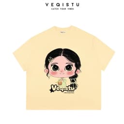 [Ver.2.2] Áo Thun Boxy Local Brand VEQISTU "Chibi Girl", Áo Thun Unisex Form Rộng 250GSM Cotton 5