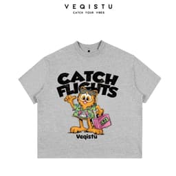 Áo Thun BOXY Local Brand VEQISTU "Con Mèo", Áo Thun Boxy Form Rộng Unisex 250Gsm 100% Cotton 6