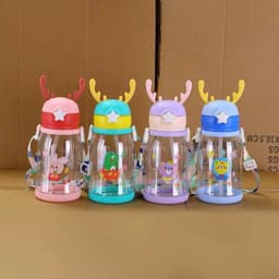 VOICON Bình Uống Nước Cho Bé 600ml Có Ống Hút Nhựa Tritan An Toàn BPA Free Màu Green Pink Purple VOICON LA88 5