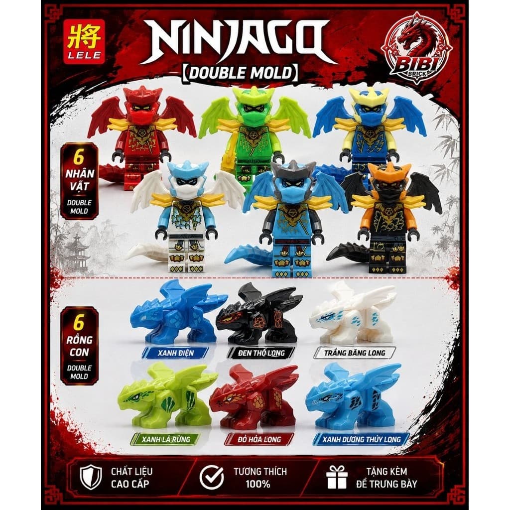 [CÓ SẴN]Mô Hình Lắp Ghép Ninjago Dragonius-Minifigures Ninjago Form Rồng Thần Trỗi Dậy Dragon Rising 4