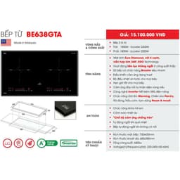 Bếp từ Bauer BE638GTA (Bếp đôi 2 từ inverter, Nhập khẩu Chính Hãng MALAYSIA , Bảo Hành 3 Năm) 4