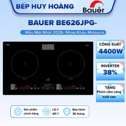 Bếp từ đôi Bauer BE626JPG | New model 2026 | Nhập khẩu Malaysia | Măt kính Nhật chống xước | BH 3 năm 1