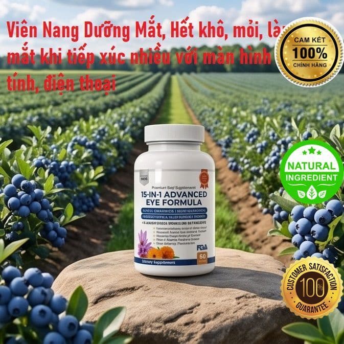 Viên Bổ Mắt 100% Organic, Hết Khô Mắt, Mỏi Mắt, Tăng Thị lự, ...   
