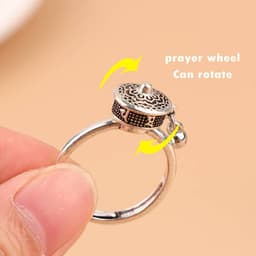 Nhẫn Om Mani Padme Hum Bát Nhã Tâm Kinh Khắc Chú Lục Tự Đại Minh Xoay Tròn Phong Thủy Phong Cách Phật Giáo Cổ Điển 7