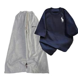 < Rẻ Vô Địch > Sét đồ quần dài da cá Xám đậm chữ kí + mix áo phông Thêu ngựa hót trend trẻ trung PUER -thoitrang96 4