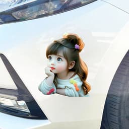 Decal Dán Xe Hơi Chibi Bé Gái Chống Thấm Nước - Tem Trang Trí Dễ Thương Cho Vali 7