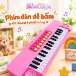 Đàn Piano Mini 32 Phím Đa Chức Năng Cho Bé MimiToys - Kèm Micro, Có Nhạc Và Hỗ Trợ Học Âm Nhạc Sớm 7