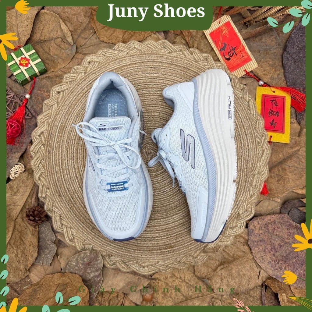 Giày Thể Thao Nữ Max Cushion GO RUN Xanh Baby Đế Dày Êm Nhẹ, Giày Đi Bộ Chạy Bộ