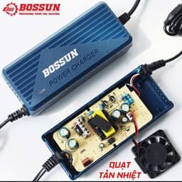 Sạc Đôi Adapter, Sạc Nhanh 3 Ah BS BOSSUN BS-PC0230A, Có Quạt Tản Nhiệt, 2 Cổng Sạc Bản Mạch To 3