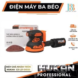 Máy Chà Nhám Tròn Dùng Pin HUKAN G3-L21-OS125, 3 Tốc Độ, Đường Kính 125mm - Tặng Bộ Giấy Nhám 1