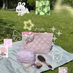 [TẶNG CHARM NƠ] Túi Tote Daisy Rosie Millie Chần Bông Bánh Bèo Xinh Xắn Đi Học Đi Làm T46 T47 T48 8