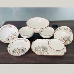 Bán Lẻ Món Sản Phẩm Bát đĩa họa tiết Hoa Mộc Hương ,Chất Liệu Gốm Sứ Bát Tràng , Tô Chén Đĩa Sứ Ăn Cơm Gia Đình 6