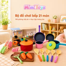 Bộ Bếp Cầu Vồng MimiToys Size Lớn 21 Chi Tiết - Đồ Chơi Nấu Ăn Nhiều Màu Cho Bé Chơi Nhập Vai 5