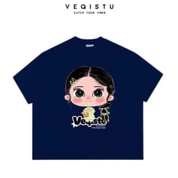 [Ver.2.2] Áo Thun Boxy Local Brand VEQISTU "Chibi Girl", Áo Thun Unisex Form Rộng 250GSM Cotton 2