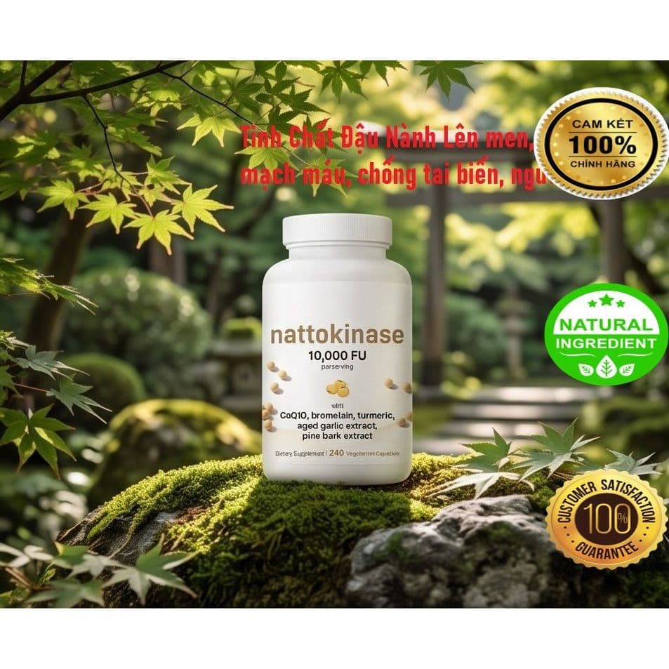 Hũ Nattokinase 10,000FU-Hỗ Trợ Tuần Hoàn Máu&Tăng Cường Sức Khỏe Tim Mạch, Chống Đột Quỵ, Tai Biến_SALE   