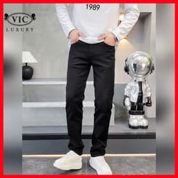 JEAN ĐEN "3 TRONG 1", CHỐNG PHAI MÀU-CHỐNG NHĂN-VẢI 3 LỚP CHẤT ĐANH ĐỨNG FORM,BỀN ĐẸP QJ-3250 VIC 2