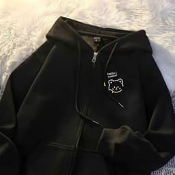 Áo Khoác Hoodie Zip From Rộng APT Unisex In Hình Cute Áo Khoác Nỉ Bông Có Mũ Nam Nữ Đều Mặc Được 7