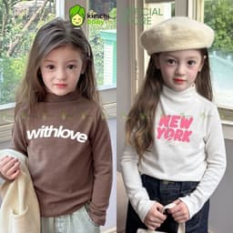 [10-29KG] Áo dài tay giữ nhiệt bé gái cổ cao 3p cao cấp KIMCHIBABY  DÀY MỊN SIÊU ẤM cho bé mặc thu đông ACL602 1