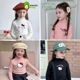 [10-29KG] Áo dài tay giữ nhiệt bé gái cổ cao 3p cao cấp KIMCHIBABY  DÀY MỊN SIÊU ẤM cho bé mặc thu đông ACL602 3