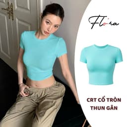 ( Free size 28 - 48kg ) Áo CROPTOP TAY NGẮN CỔ TRÒN TRƠN Thun Gân CR66, Áo Thun Ôm Body Kiểu Basic 5