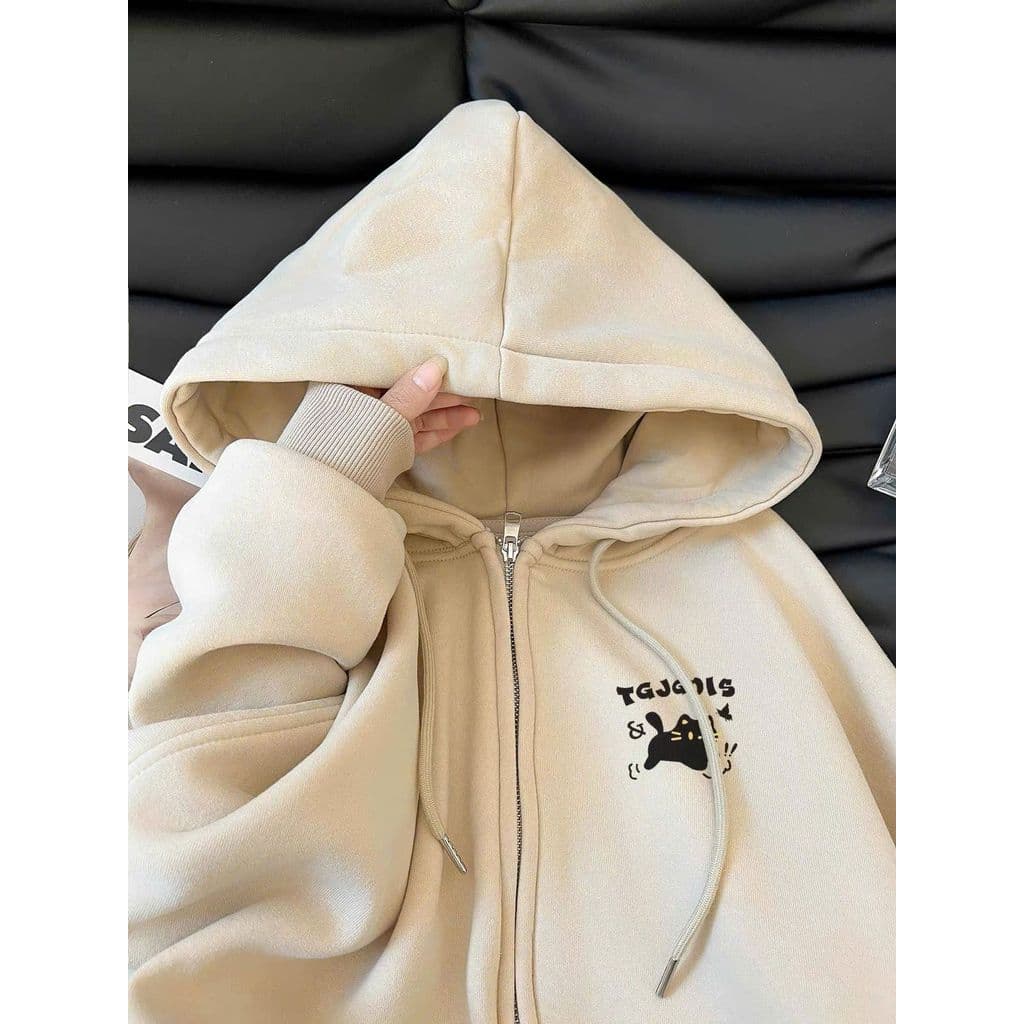 Áo khoác hoodie nỉ nữ cotton mềm mại, thoáng mát, thiết kế unisex hiện đại FOLLOWERR