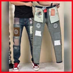 JEAN NAM CÁ TÍNH,PHỐI HỌA TIẾT THỜI TRANG,PHÒNG CÁCH BỤI BẶM HIỆN ĐẬI,MẶC ĐI CHƠI CỰC CHẤT QJ-5152 VIC 4