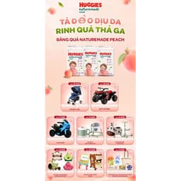 [Kèm Quà] Combo 4 Tã quần Huggies Naturemade Peach M48+10/ L44/ XL38/ XXL26 Bỉm Đào Chính Hãng 2