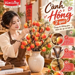 Cành Hồng Nhân Tạo Tết: Trang Trí Phòng Khách Rực Rỡ Với Hoa Giả Bình Hoa Đẹp Ngày Tết 8