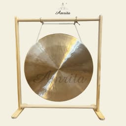 [Amrita] [Hàng Sẵn] Golden Chau Gong 60cm kèm đế gỗ và chày bông - CXNP532 6