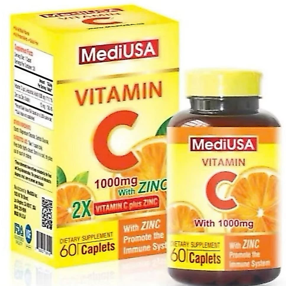 MediUSA Vitamin C ( 60 viên  )– Bổ sung Vitamin C, Kẽm, Hỗ trợ tăng cường sức đề kháng,hệ miễn dịch cho cơ thể