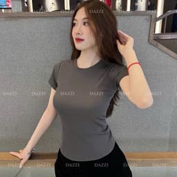 [ XẢ HÀNG ] Áo thun trơn form ôm - áo baby tee ôm body chất liệu thun gân co giãn 4 chiều-linhtrang99 5
