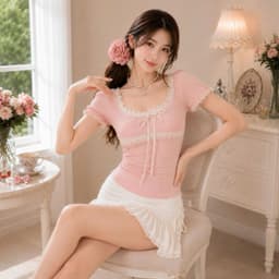 Áo thun nữ croptop viền ren phong cách tiểu thư chất thun tăm xinh đẹp  KD74 - Sam botique 6