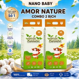 COMBO 2 bịch Tã Bỉm Quần Dán AMOR NATURAL, Mềm Mại, Mỏng Nhẹ đủ size 1