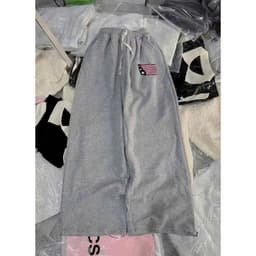[ Rẻ Vô Địch ] Quần dài thêu chữ ký Unisex chất nỉ ống suông theu xù lá cờ mỹ hót quanh năm 9