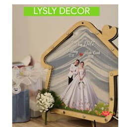 Tranh Rót Cát Ngày Cưới Có Đèn Hình Ngôi Nhà Nấm 4