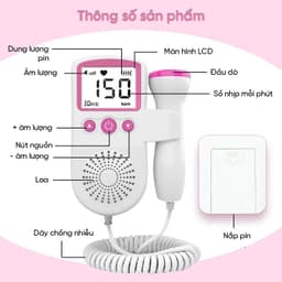 [TẶNG GEL] Máy nghe tim thai tại nhà Fetal Doppler – Máy theo dõi nhịp tim thai mini cho mẹ bầu Freeship 4