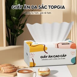 Giấy Ăn Rút TopGia Đa Sắc Cao Cấp 240 Tờ 4 Lớp – Dập Vân 4D, Mềm Mịn, Thấm Hút Tốt, An Toàn Cho Gia Đình 1