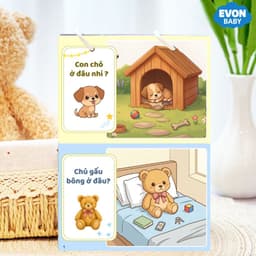 Thẻ Flash EVON BABY dạy bé tập nói - ĐỒ VẬT VỊ TRÍ Ở ĐÂU NHỈ ? 2