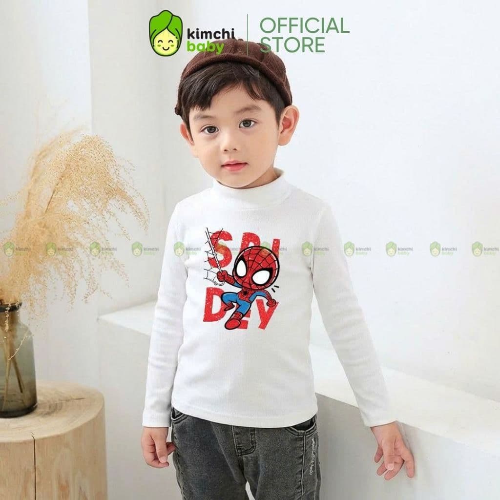 [10-29KG] Áo giữ nhiệt bé trai cao cấp KIMCHIBABY cổ cao 3p DÀY MỊN SIÊU ẤM dài tay cho bé mặc thu đông ACL601
