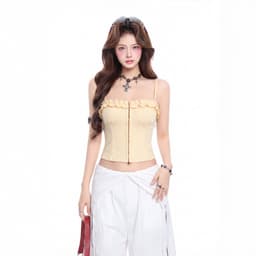 Áo 2 Dây Dáng Corset Nẹp Gài  Kiểu Viền Bèo Cá Tính A51557 9 7 - Sam botique 6
